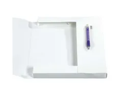 Boîte classement exacompta kreacover polypropylène opaque 7/10e couverture personnalisable dos 25mm coloris blanc