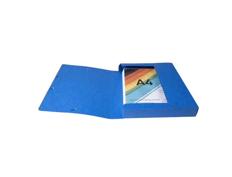Boîte classement exacompta exabox carte lustrée 7/10e a4+ 25x33cm dos 4cm coloris bleu