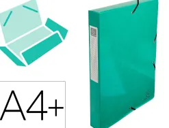 Boîte classement exacompta exabox carte lustrée 7/10e a4+ 25x33cm dos 4cm coloris vert