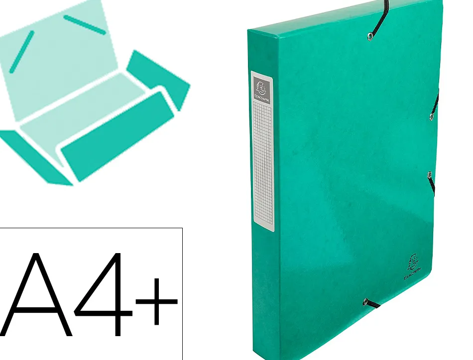 Boîte classement exacompta exabox carte lustrée 7/10e a4+ 25x33cm dos 4cm coloris vert