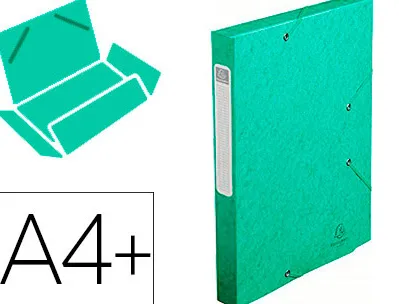 Boîte classement exacompta nature future carte lustrée 7/10e a4+ 240x320mm dos 40mm 600g coloris vert