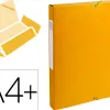 Boîte classement exacompta exabox carte lustrée 7/10e a4+ 25x33cm dos 2,5cm coloris jaune