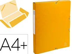 Boîte classement exacompta exabox carte lustrée 7/10e a4+ 25x33cm dos 2,5cm coloris jaune