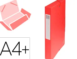 Boîte classement exacompta exabox carte lustrée 7/10e a4+ 25x33cm dos 6cm coloris rouge