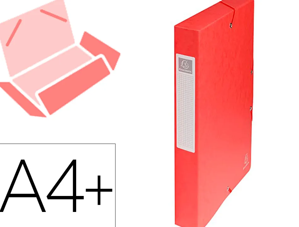 Boîte classement exacompta exabox carte lustrée 7/10e a4+ 25x33cm dos 6cm coloris rouge