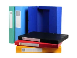 Boîte classement exacompta exabox carte lustrée 7/10e a4+ 25x33cm dos 2,5cm coloris assortis lot 8 unités