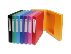 Boîte classement exacompta exabox carte lustrée 7/10e a4+ 25x33cm dos 2,5cm coloris assortis lot 8 unités