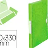 Boîte classement leitz wow polypropylène 250x330mm dos 30mm fermeture élastique étiquette coloris vert