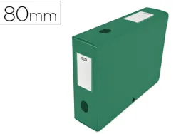 Boîte classement oxford memphis polypropylène 7/10e à plat 240x320mm dos 80mm bouton pression coloris vert