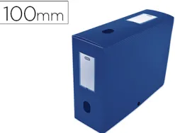Boîte classement oxford memphis polypropylène 7/10e à plat 240x320mm dos 100mm bouton pression coloris bleu