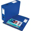 Boîte classement oxford memphis polypropylène 7/10e à plat 240x320mm dos 80mm bouton pression coloris bleu