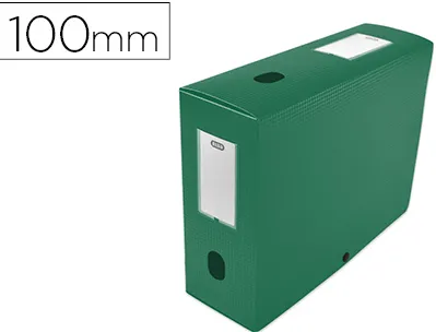 Boîte classement oxford memphis polypropylène 7/10e à plat 240x320mm dos 100mm bouton pression coloris vert