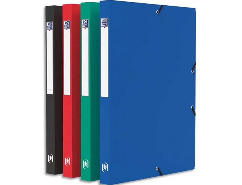Boîte classement oxford memphis polypropylène opaque 7/10e dos 25mm élastique coloris assortis standard