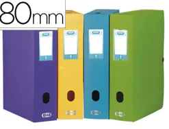 Boîte classement oxford memphis polypropylène opaque 7/10e dos 80mm bouton pression coloris assortis style