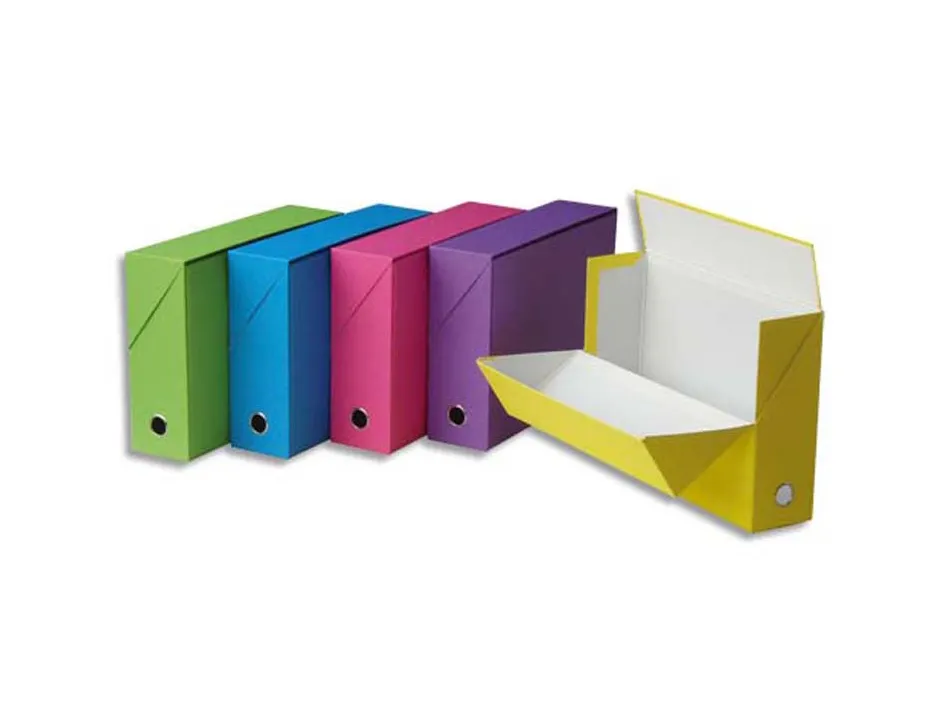 Boîte de transfert exacompta salsa dos 9 cm assortis