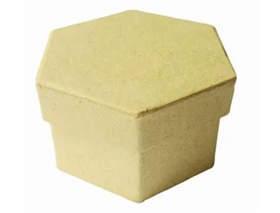 Boîte en carton à décorer forme hexagonale 7.8x5cm