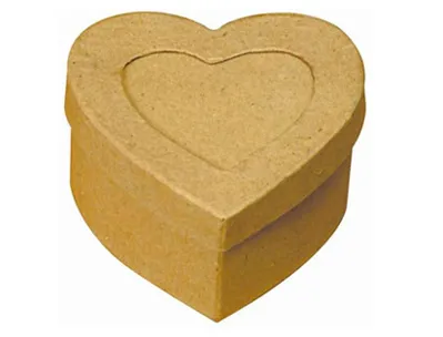 Boîte en carton à décorer forme coeur rangement photos 7.5x7.5x4cm