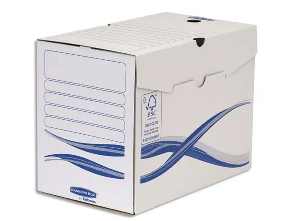 Boîtes archives bankers box basique dos 20 cm carton recyclé lot 10