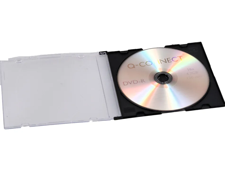 Boîtier cd/dvd q-connect slim coloris noir boîte 25 unités