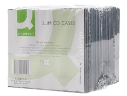 Boîtier cd/dvd q-connect slim coloris noir boîte 25 unités