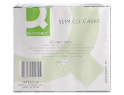 Boîtier cd/dvd q-connect slim coloris noir boîte 25 unités