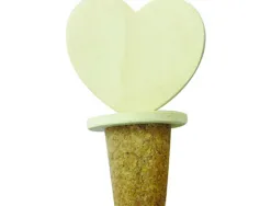 Bouchon de bouteille graine creative embout cîur 5x3x8cm a decorer