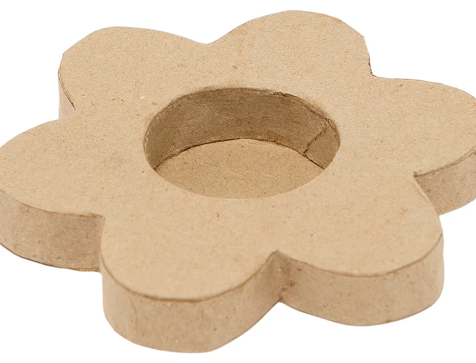Bougeoir o'color carton a decorer forme fleur 10cm lot 5 unites