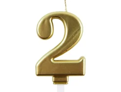 Bougie eurowrap chiffre anniversaire n 2 coloris or