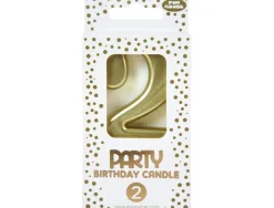 Bougie eurowrap chiffre anniversaire n 2 coloris or