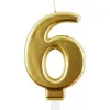 Bougie eurowrap chiffre anniversaire n 6 coloris or