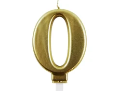 Bougie eurowrap chiffre anniversaire n 0 coloris or