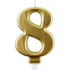 Bougie eurowrap chiffre anniversaire n 8 coloris or