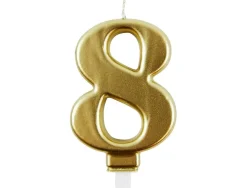 Bougie eurowrap chiffre anniversaire n 8 coloris or