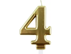 Bougie eurowrap chiffre anniversaire n 4 coloris or