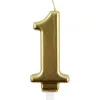 Bougie eurowrap chiffre anniversaire n 1 coloris or