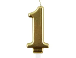 Bougie eurowrap chiffre anniversaire n 1 coloris or