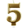 Bougie eurowrap chiffre anniversaire n 5 coloris or