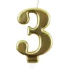 Bougie eurowrap chiffre anniversaire n 3 coloris or