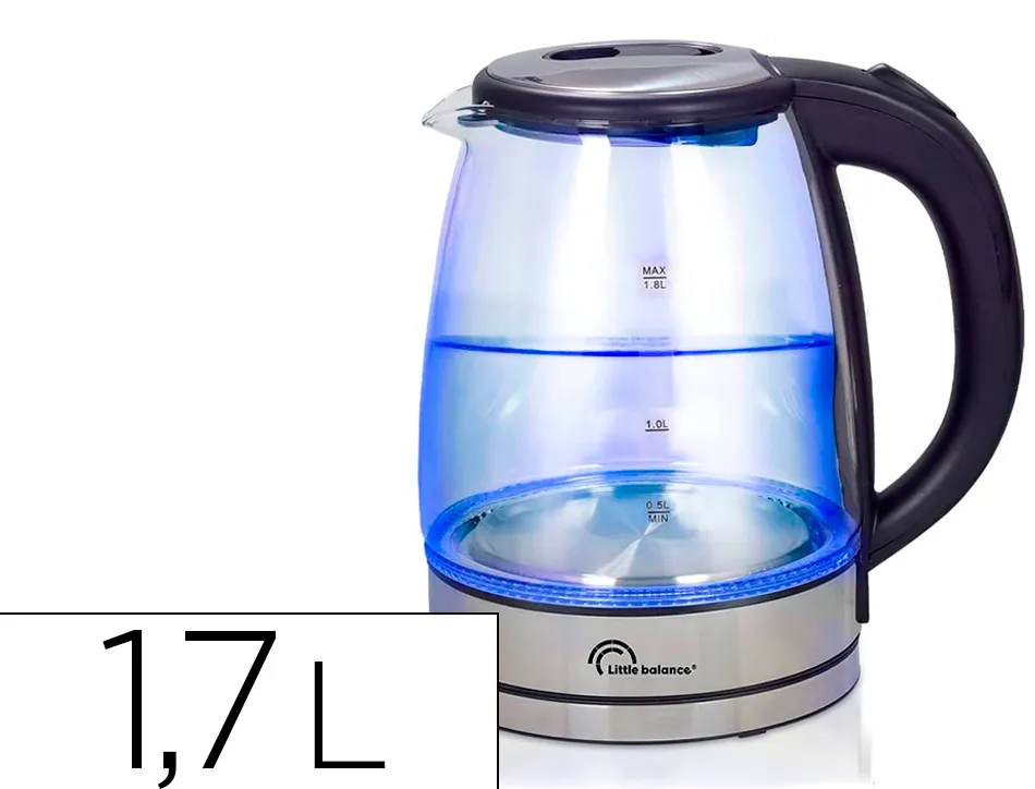 Bouilloire lectrique verre 1,7l 2000w sans fil anti calcaire