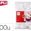 Boules apli kids polystyrene diametres assortis de 10 a 60mm format maxi sachet zip coloris blanc 100 unites