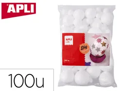 Boules apli kids polystyrene diametres assortis de 10 a 60mm format maxi sachet zip coloris blanc 100 unites