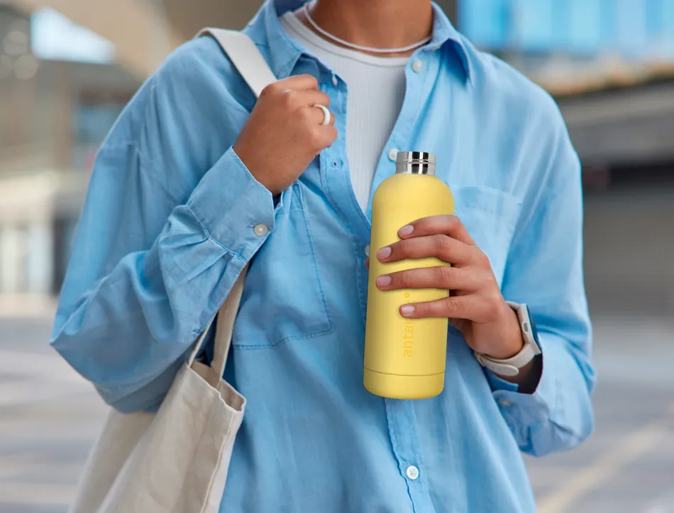 Bouteille isotherme antartik acier inoxydable sans bpa 500ml coloris jaune