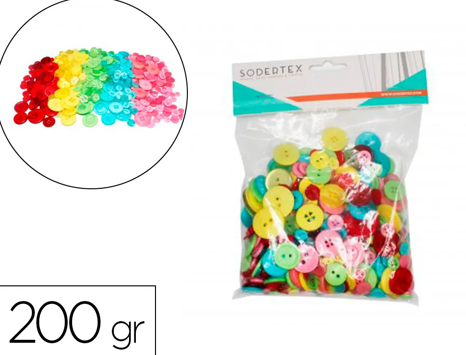 Bouton en resine sodertex 200g tailles et coloris assortis