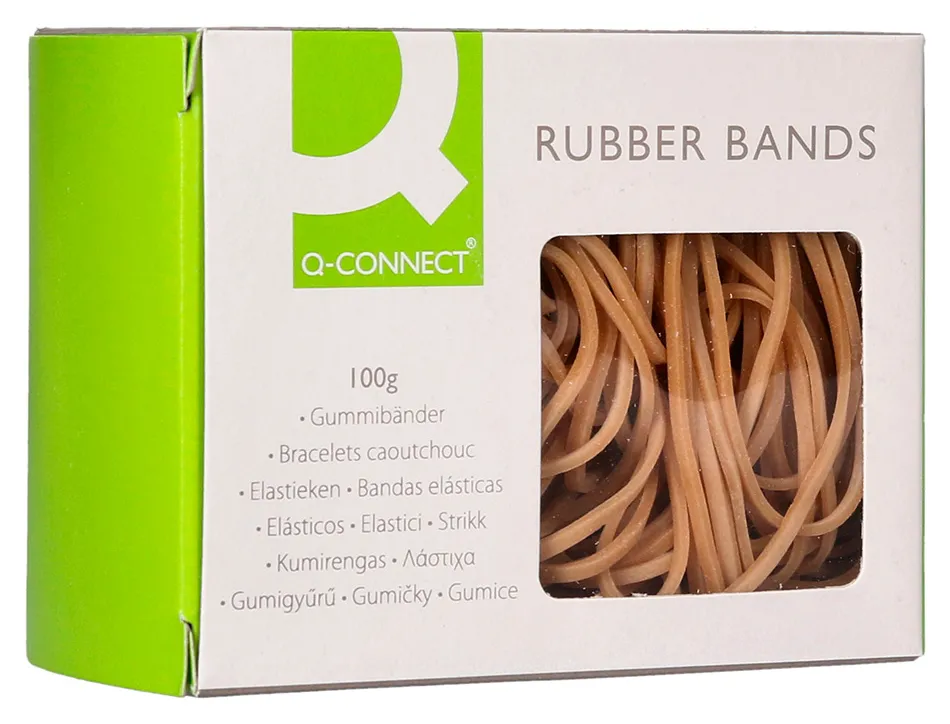 Bracelet caoutchouc q-connect n.20 200x2mm boîte fenêtre 100g