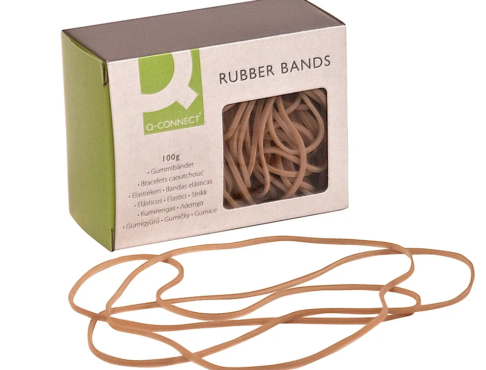 Bracelet caoutchouc q-connect n.20 200x2mm boîte fenêtre 100g