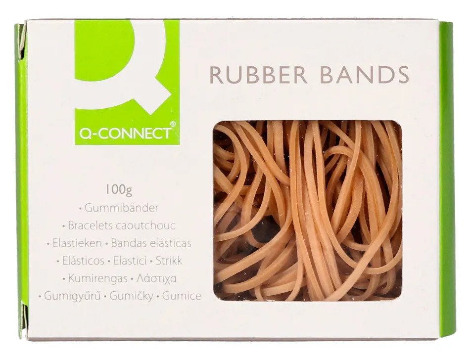 Bracelet caoutchouc q-connect n.20 200x2mm boîte fenêtre 100g