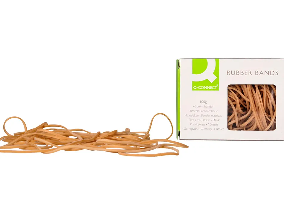 Bracelet caoutchouc q-connect n.20 200x2mm boîte fenêtre 100g