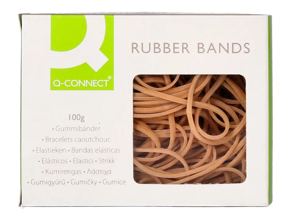 Bracelet caoutchouc q-connect n.12.5 125x9mm boîte fenêtre 100g