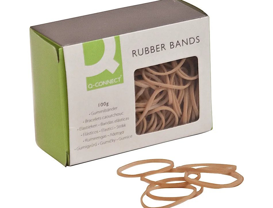 Bracelet caoutchouc q-connect n.6 60x2mm boîte fenêtre 100g