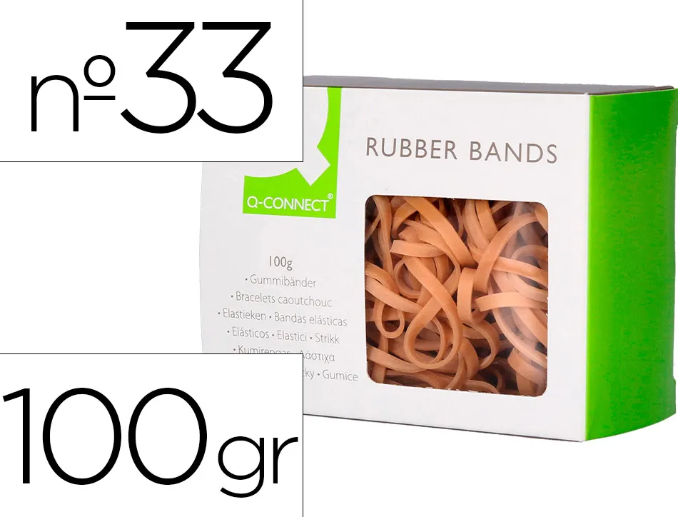 Bracelet caoutchouc q-connect n.33 90x3mm boîte fenêtre 100g